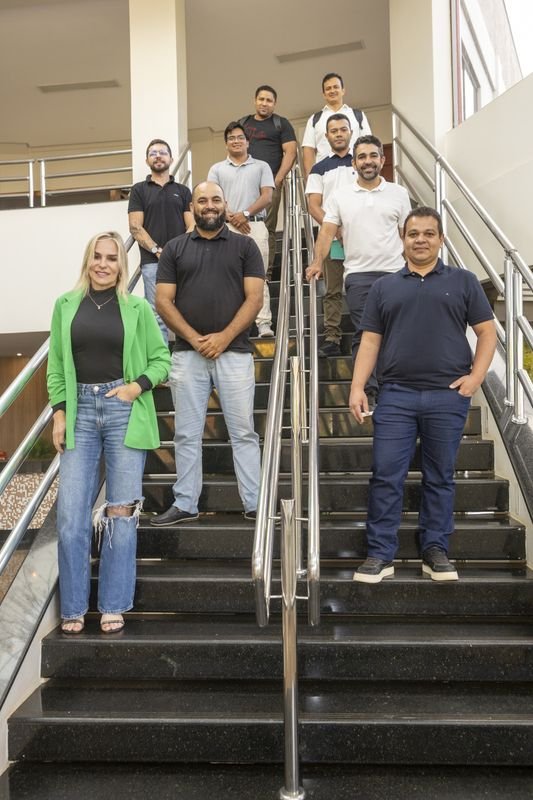 Turma na escada